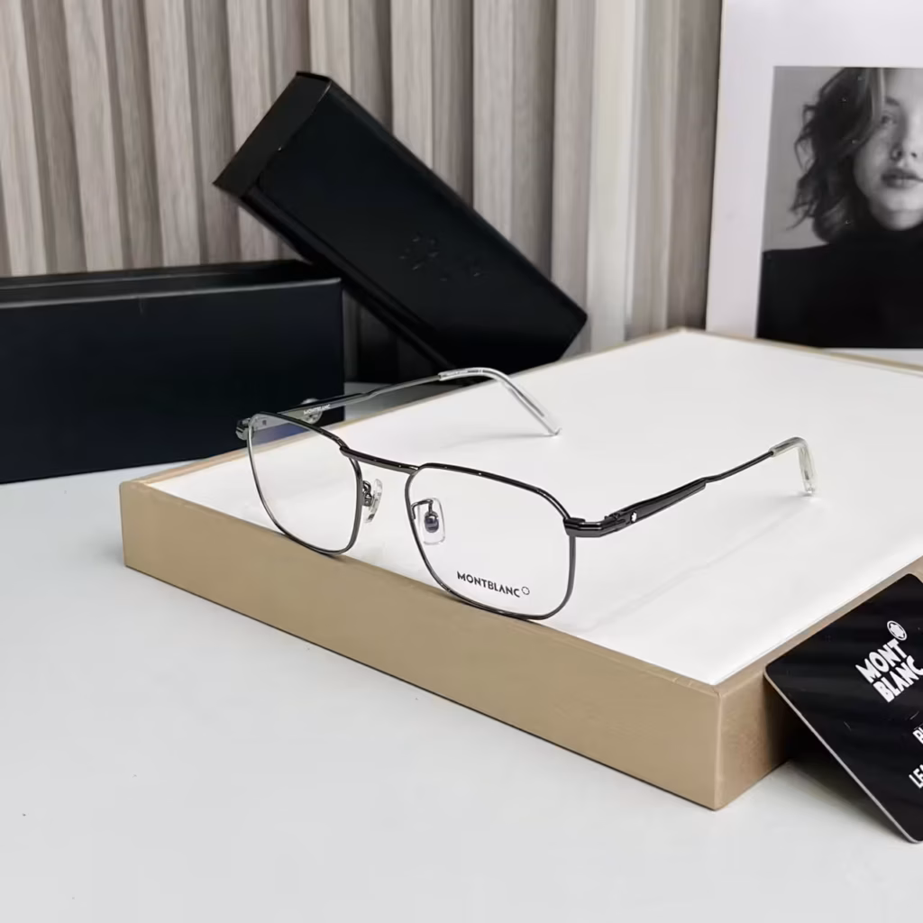 Montblanc Rectangular Black Color Mens Premium Eyeglass