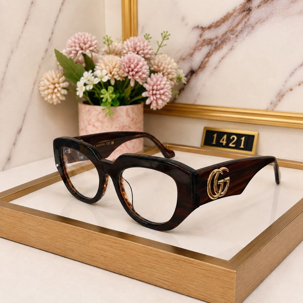 Gucci Women's Dark Tortoiseshell Cat-Eye Eyeglass